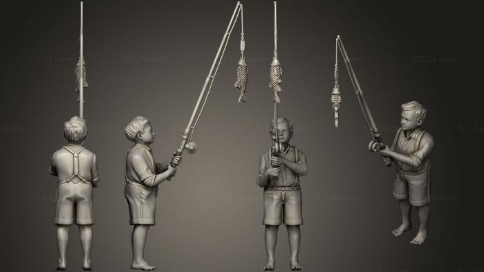 Figurines of people (fishermen19, STKH_0219) 3D models for cnc